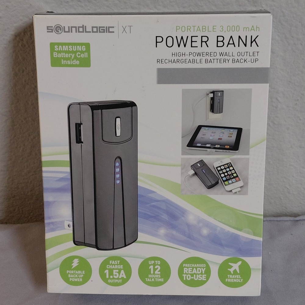 SoundLogic XT 3000mAh Portable Power Bank Wall Charger Samsung Battery PBW30 NEW
